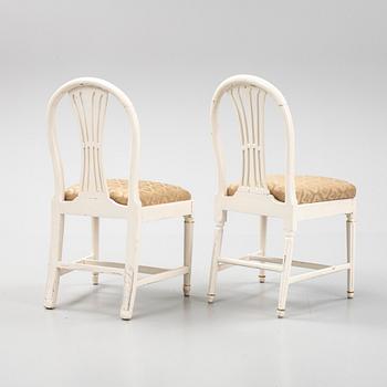 Six late Gustavian chairs, Sweden, first half of the 18th century.