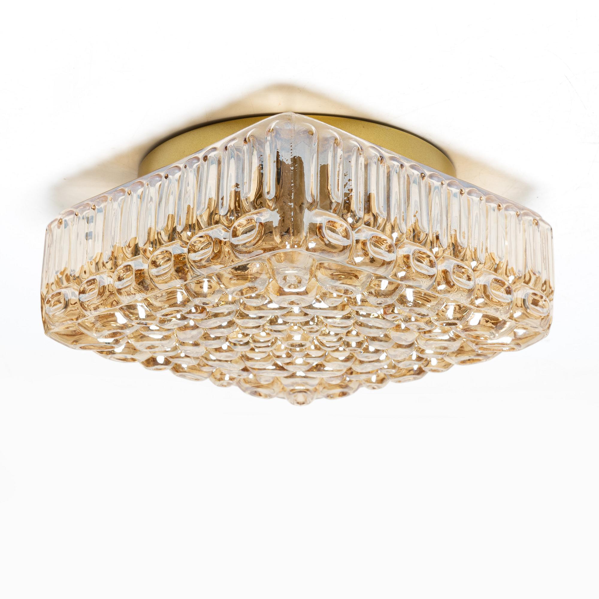 Ceiling lamp, Glashütte Limburg, Germany, second half of the 20th century.