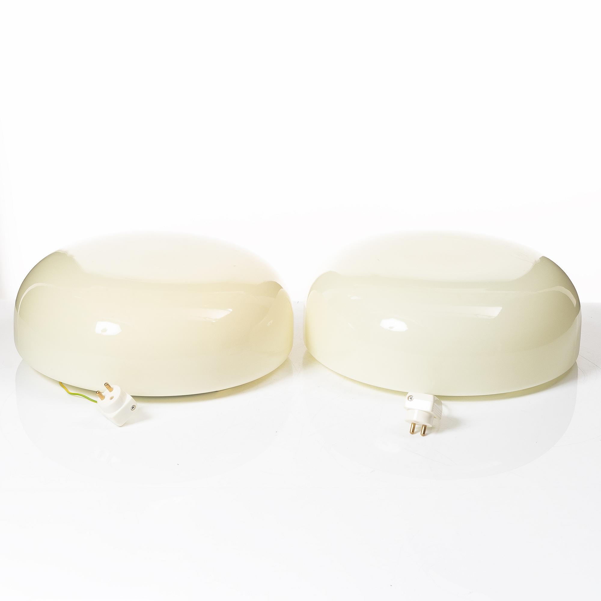 Harald Notini, a pair of ceiling lamps model "10676", Arvid Böhlmarks Lampfabrik, Stockholm, 1930s.