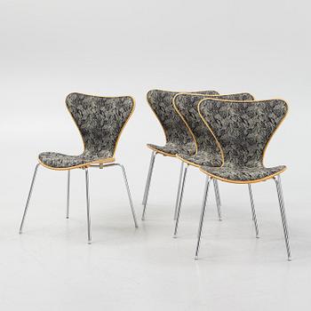 Arne Jacobsen, stolar, 4 st, "Sjuan", Fritz Hansen, Danmark.