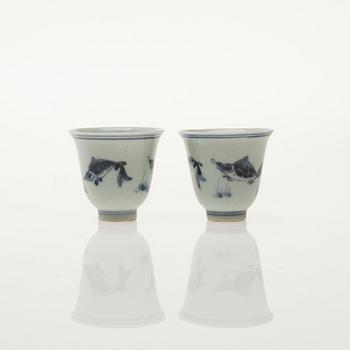 VINBÄGARE, porslin, Kangxi 1700-tal.