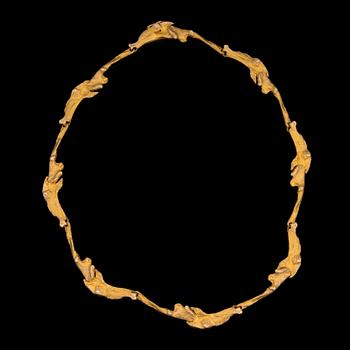 A BJÖRN WECKSTRÖM NECKLACE, "Orchid Psychedelic", 14K gold. Lapponia 1982.