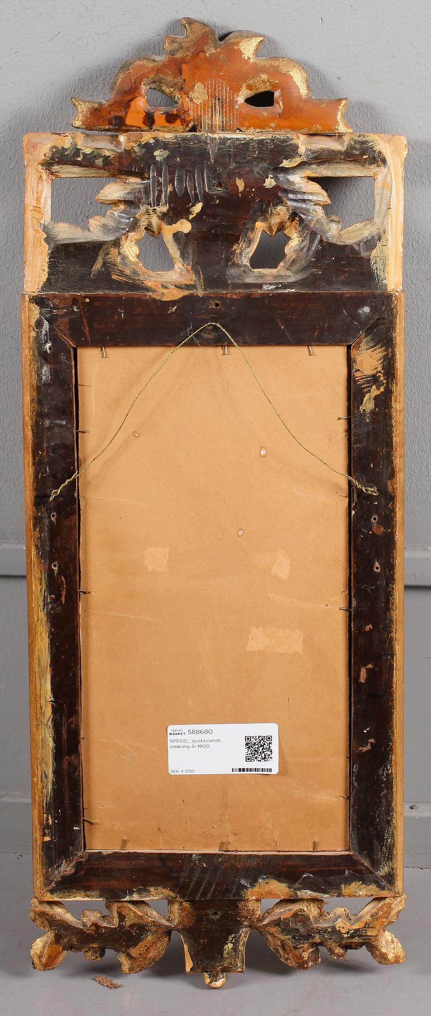SPEGEL, gustaviansk, omkring år 1800.
