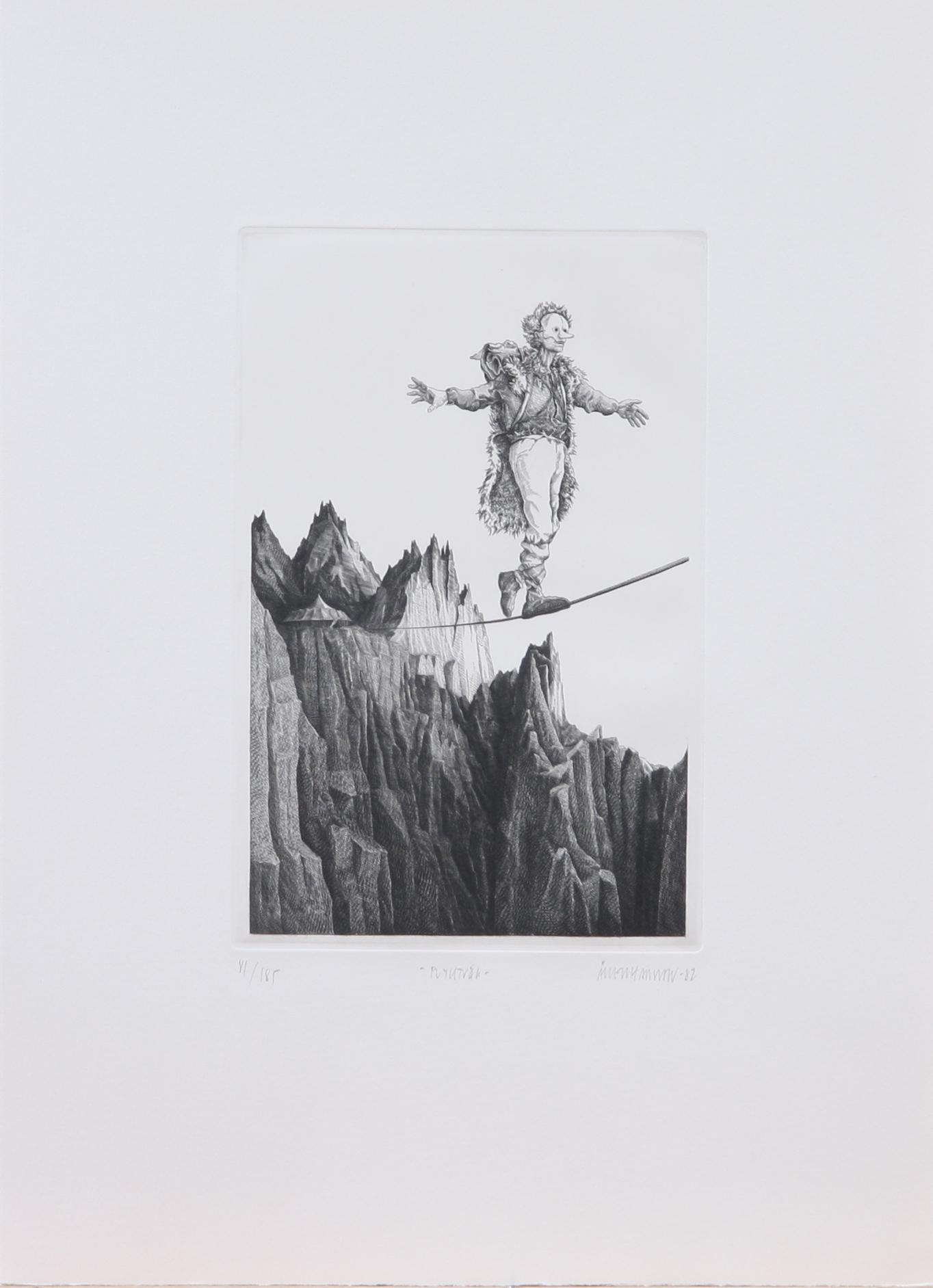 ÅKE JOHANSSON, kopparstick, sign, nr 81/185 o dat -82.