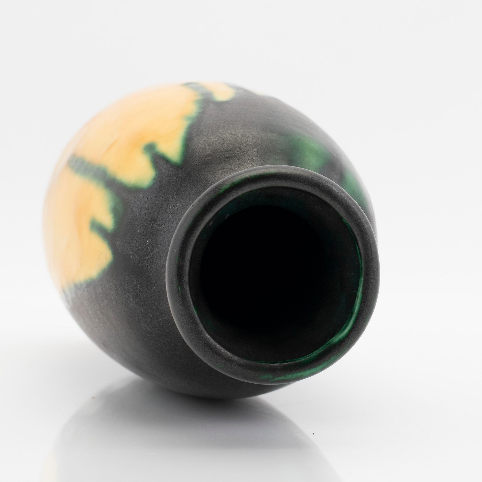 Louis August Dage, vase, ceramics, late Art Nouveau, France, 1920s.