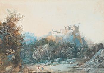 269. Louis Belanger, Castle on a rock in a landscape.