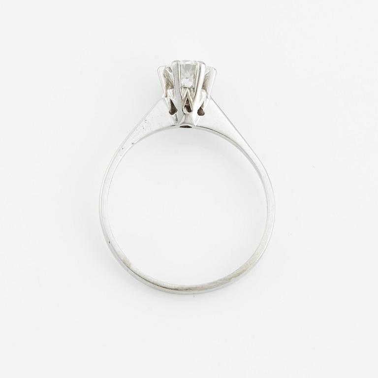 Ring, 18K white gold with brilliant-cut diamond approx. 0.45 ct.