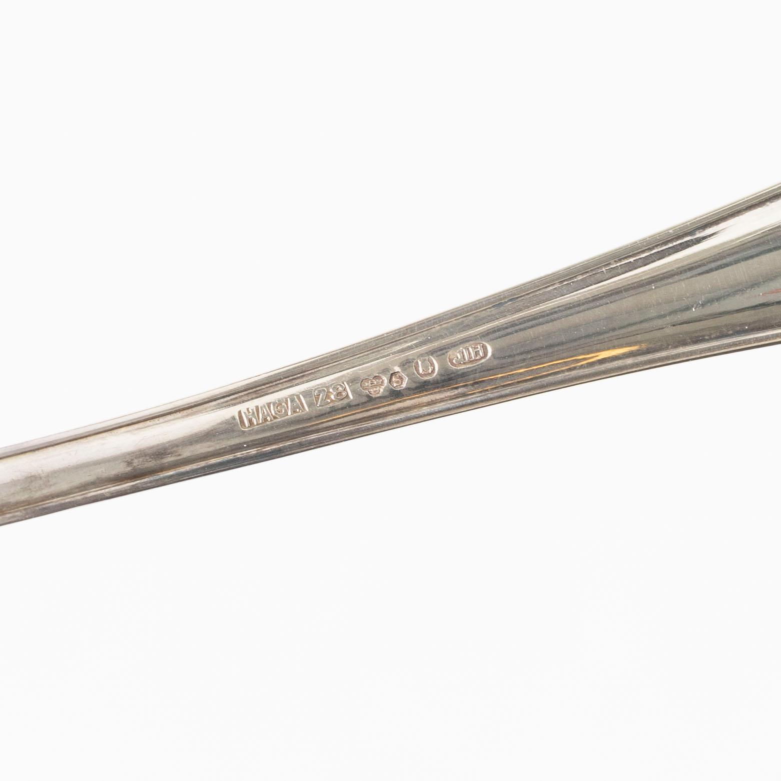 Bestickuppsättning, 58 delar, silver, modell "Haga", bl a JL Hultman, Stockholm 1951.