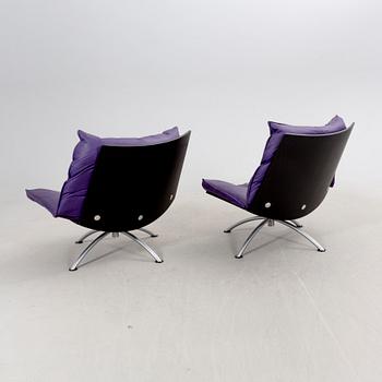 A pair of Tom Stepp "Primetime" easy chairs, Fredericia, Denmark.