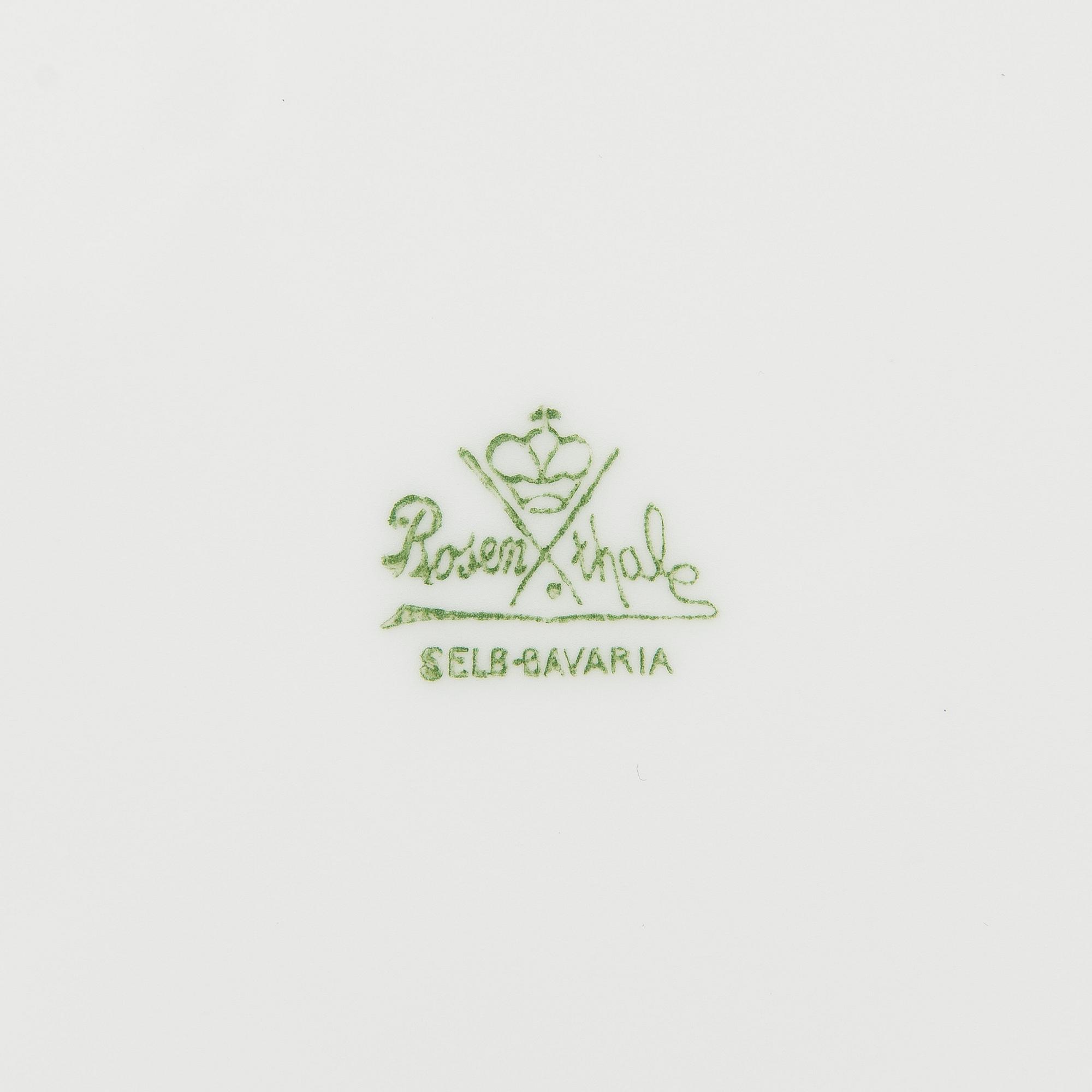 Ruoka-astiasto, 127 osaa, posliinia, "Botticelli" Rosenthal Selb Bavaria, ja Hutschenreuther, Saksa 1900-luvun puoliväli.