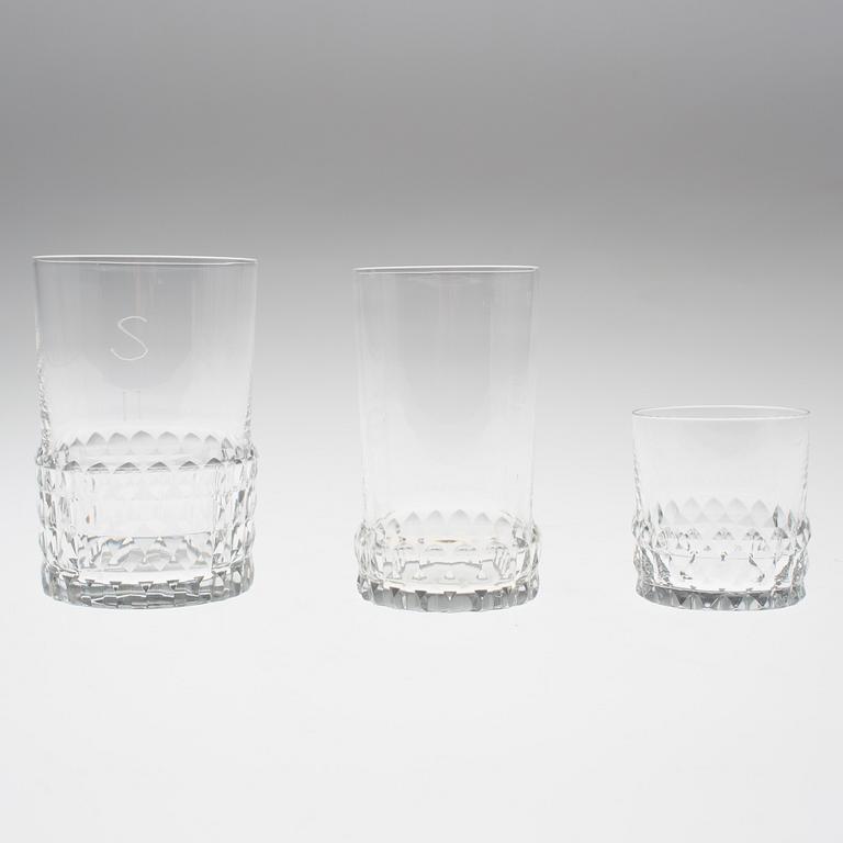 INGEBORG LUNDIN, glasservis, 35 delar, glas, "Silvia", Orrefors.