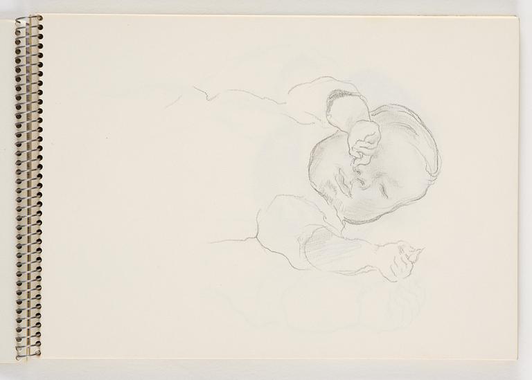 Lotte Laserstein, Skissblock med 19 teckningar varav 1 signerad.