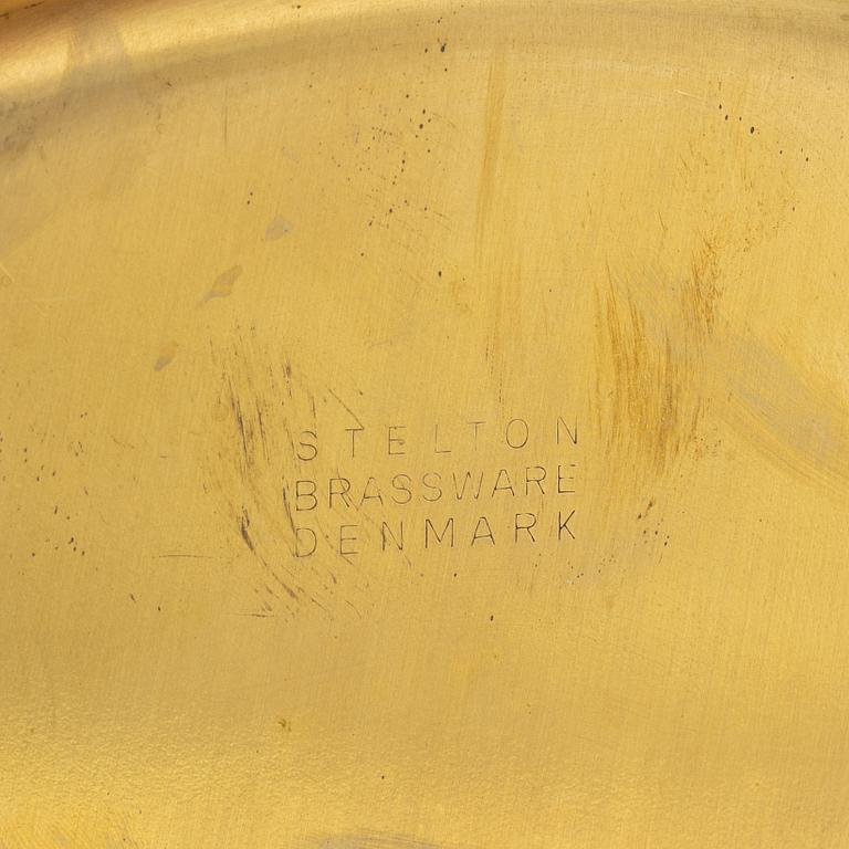 Kuverttallrikar, 8 st, mässing, Stelton, Danmark.