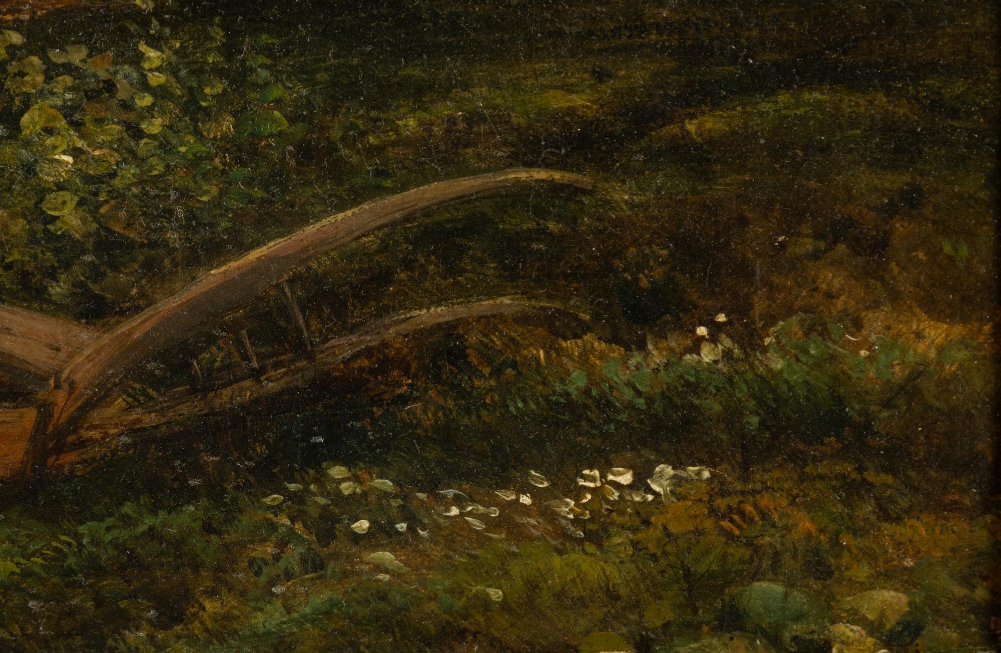 Frederick William Watts, attributed, Landscape with figure by a farmhouse.