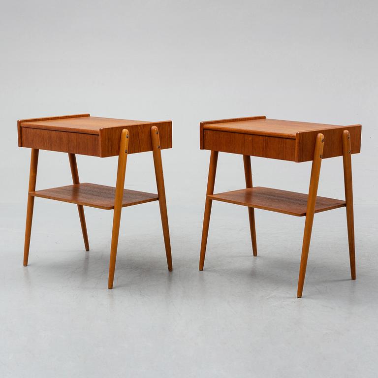 A pair of bedside tables, 1950's-60's.