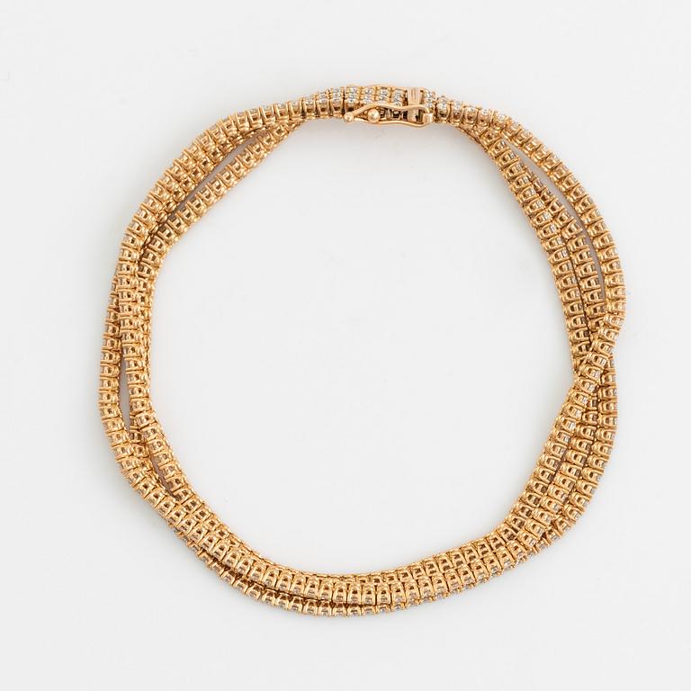 Brilliant cut diamond bracelet.