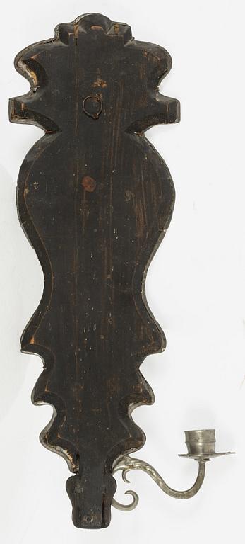 Spegellampetter, ett par, för ett ljus, omkring år 1900, Senbarockstil.