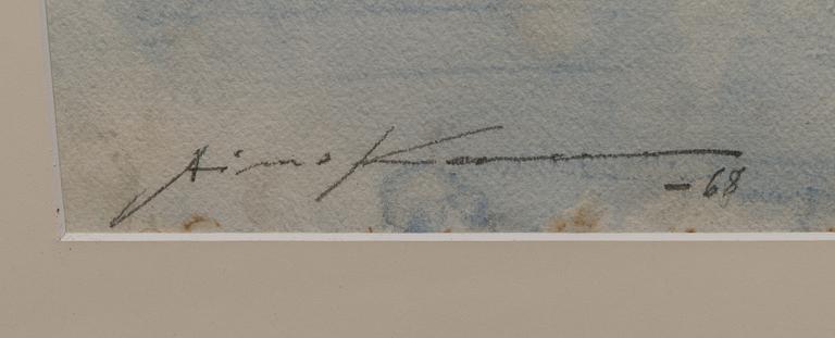 Aimo Kanerva, watercolour, signed and dated-68.