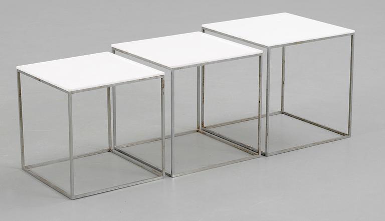 A Poul Kjaerholm set of occasional tables, 'PK-71', E Kold Christensen, Denmark.