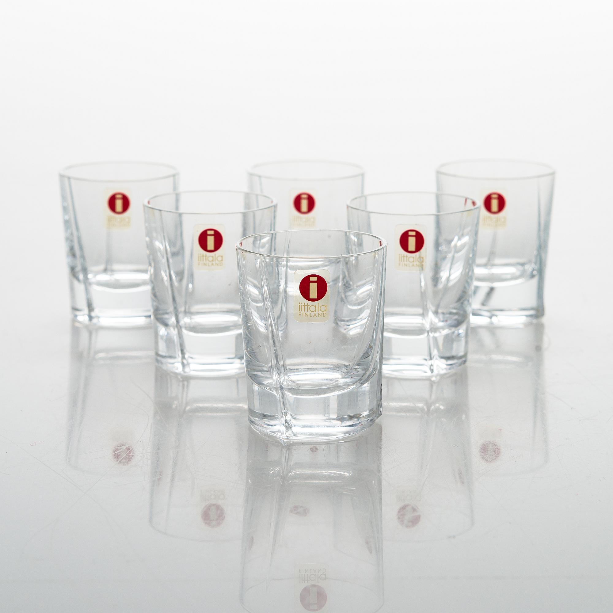 Tapio Wirkkala, snapsglas, 6 st, "Viva", Iittala.