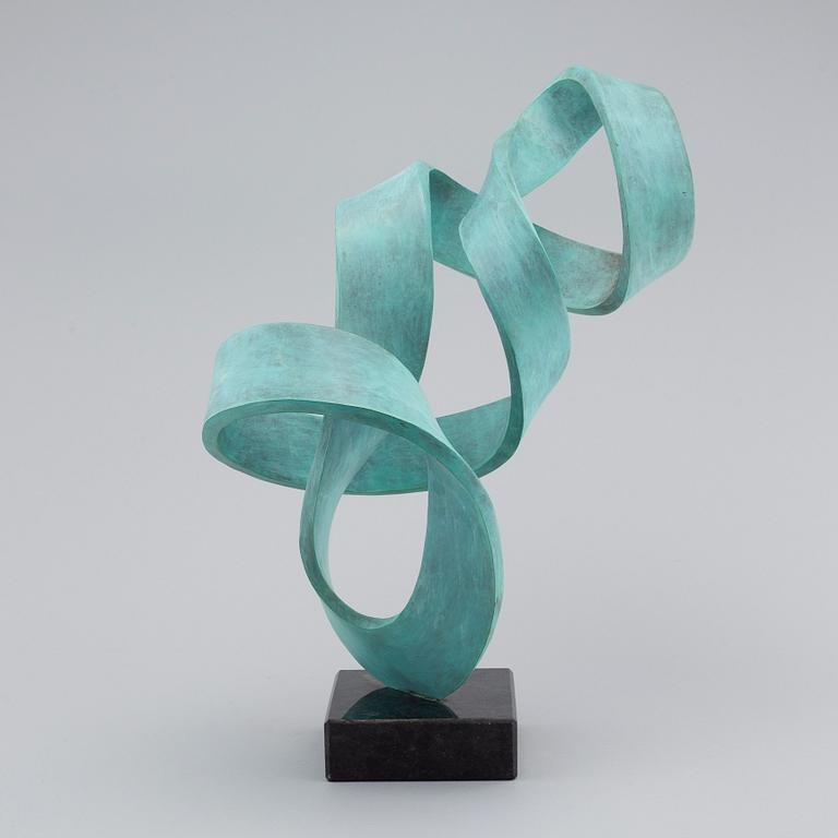 GEORG SCHEELE, sculpture, patinated bronze and granite, signed.
