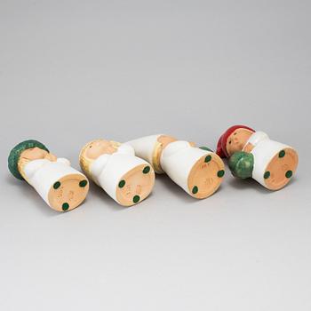 a set of four "Advent" stoneware figurines by Lisa Larson for Rörstrand.