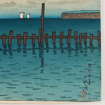 Kawase Bunjiro Hasui, The Shinagawa Offing (Shinagawa oki).