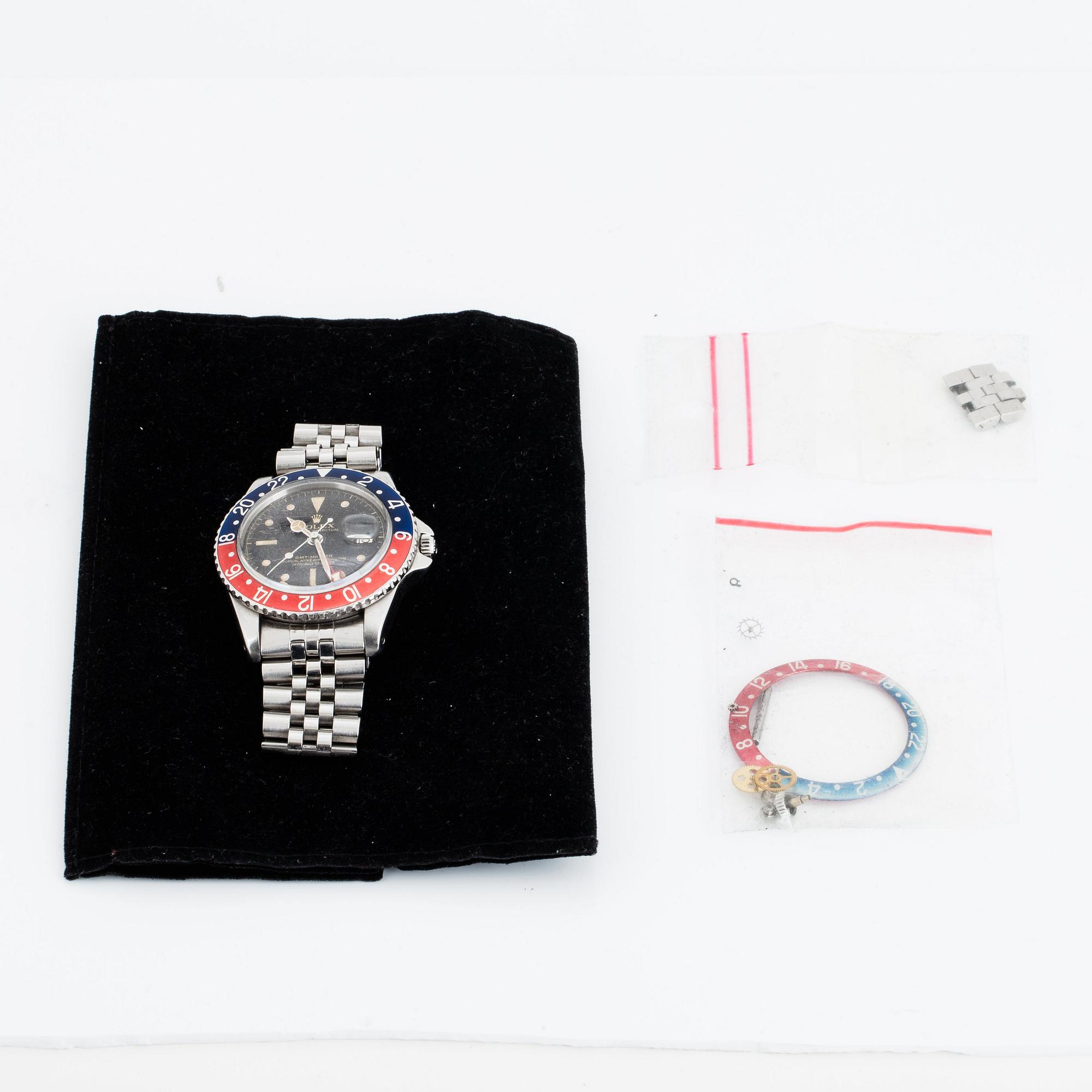 Rolex, GMT-Master, "Pointed Crown Guards, Chapter Ring, Exclamation Point, Gilt Dial".