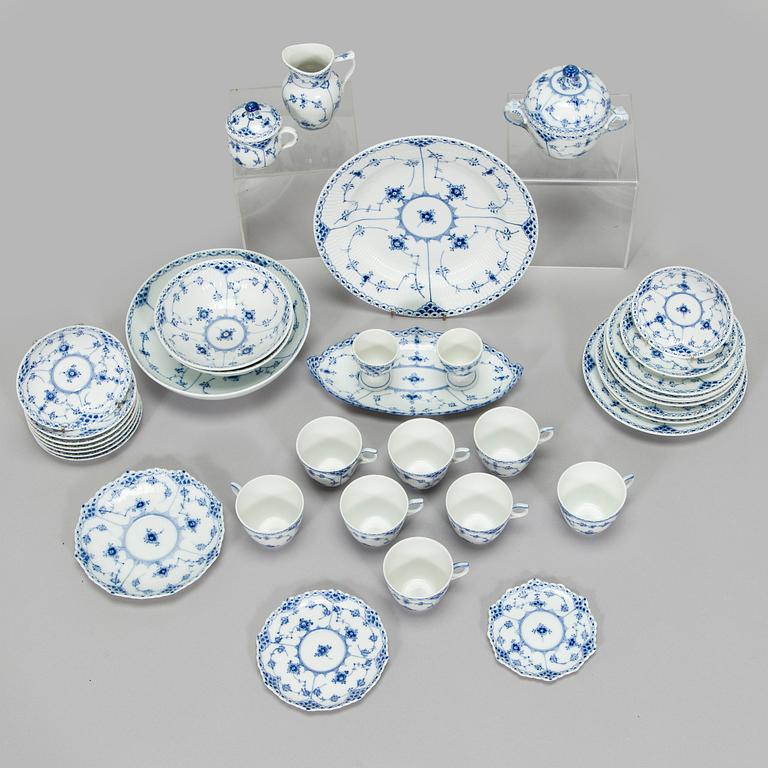 Royal Copenhagen, A 66-piece service "Blue Fluted, Full Lace and Half Lace', Denmark.