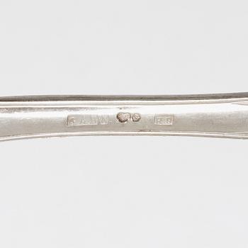 13 pieces of silver fish cutlery, model 'Prins Albert', CG Hallberg and GAB, Stockholm and Eskilstuna, 1958-73.