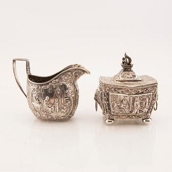 Socker och grädd-set  3 dlr silver möjligen Barbour & Co USA 1900-talets början.
