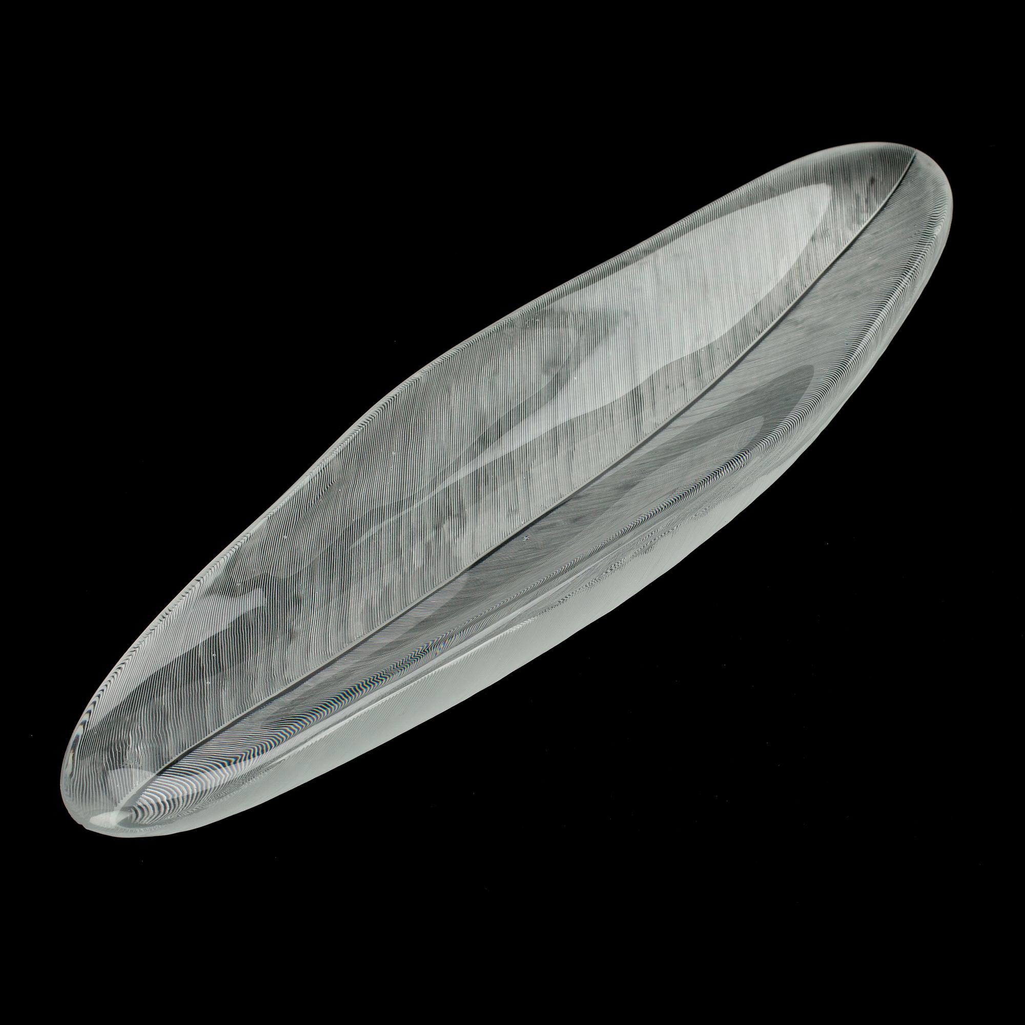 SKÅL, glas, 3369, Sulka (Fjäder),signerad Tapio Wirkkala Iittala. 1954-1960.