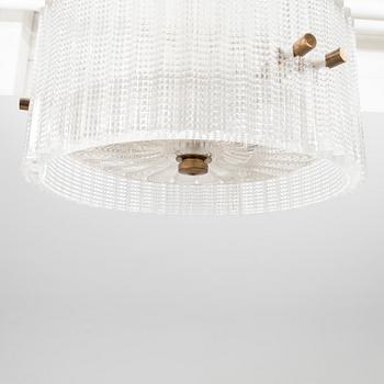 A glass and metal ceiling lamp by Carl Fagerlund for Orrefors 1960's/70's.