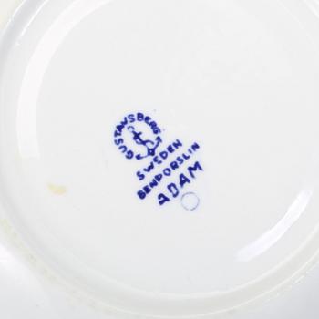 KAFFEKOPPAR med FAT, 5 st, porslin, "Adam", Stig Lindberg, Gustavsberg.