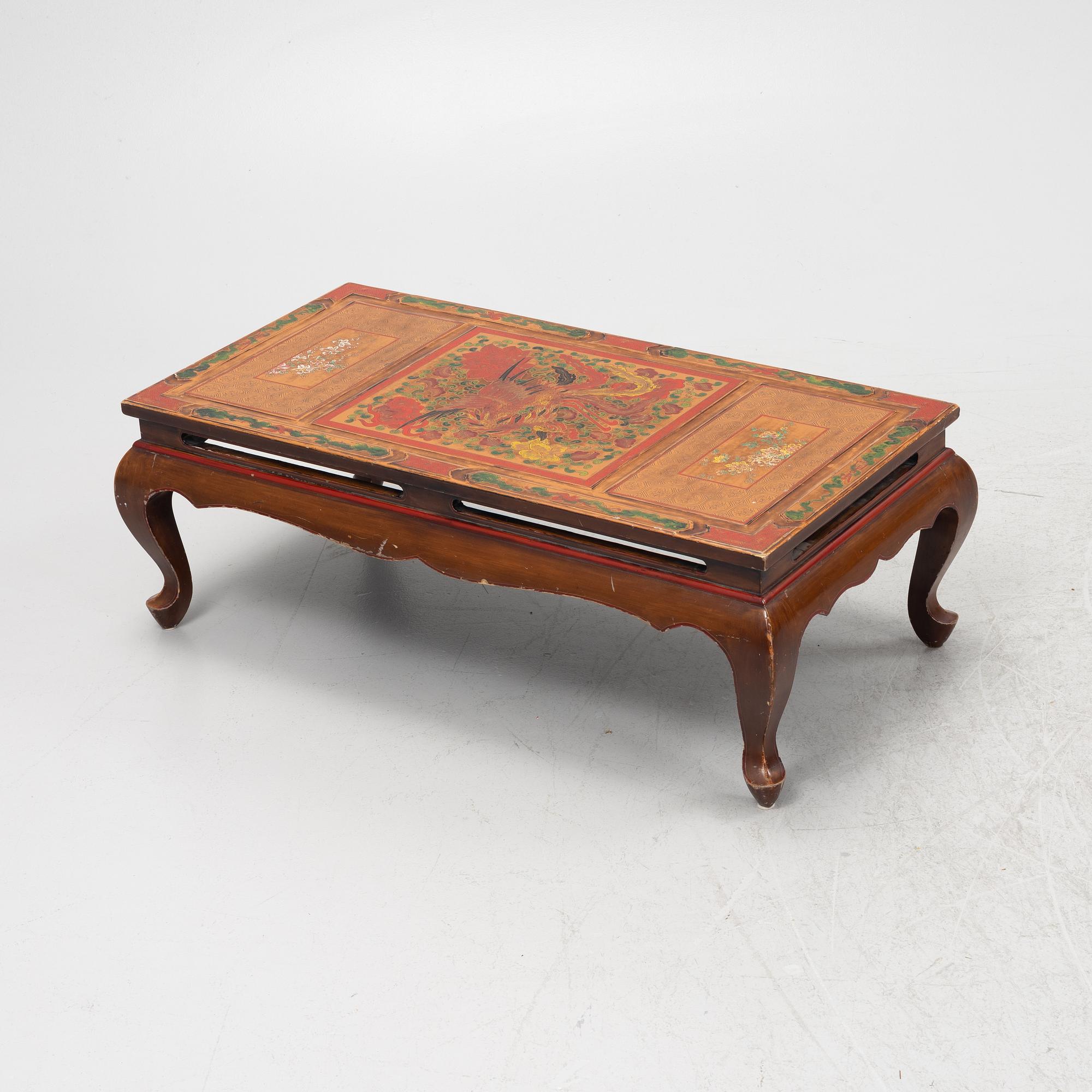 A Chinese lacuered kang table, second half of the 20th century.