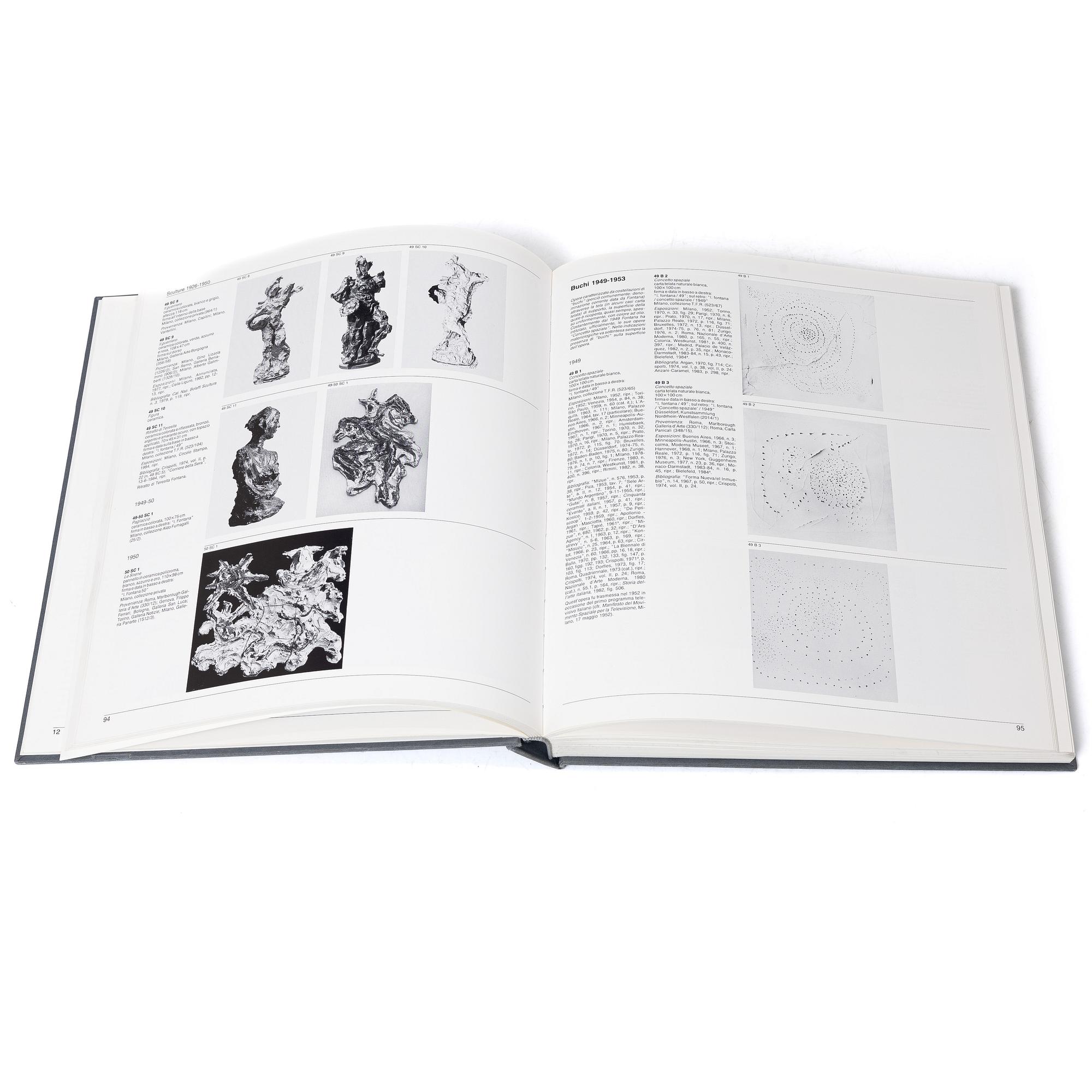 Böcker, 2 volymer, "Fontana - Catalogo generale I-II", Enrico Crispolti, Edizioni Electa, Milan,1986.