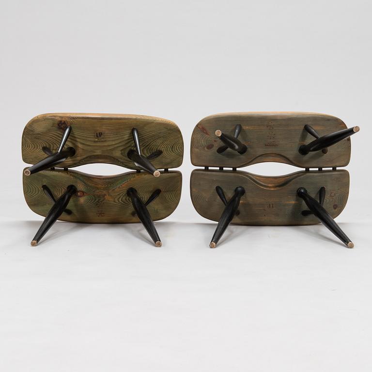 Ilmari Tapiovaara, a pair of mid-20th century 'Pirkka' stools for Laukaan Puu.