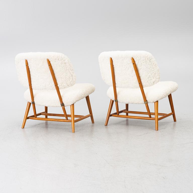 Alf Svensson, Armchairs, a pair, TeVe, Bra Bohag. Studio Ljumgs industrier, Malmö, 1950s.