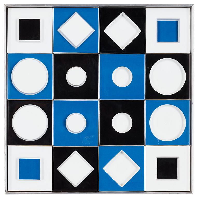 A Victor Vasarely porcelain relief, Rosenthal Studio linie, Germany ca 1973.