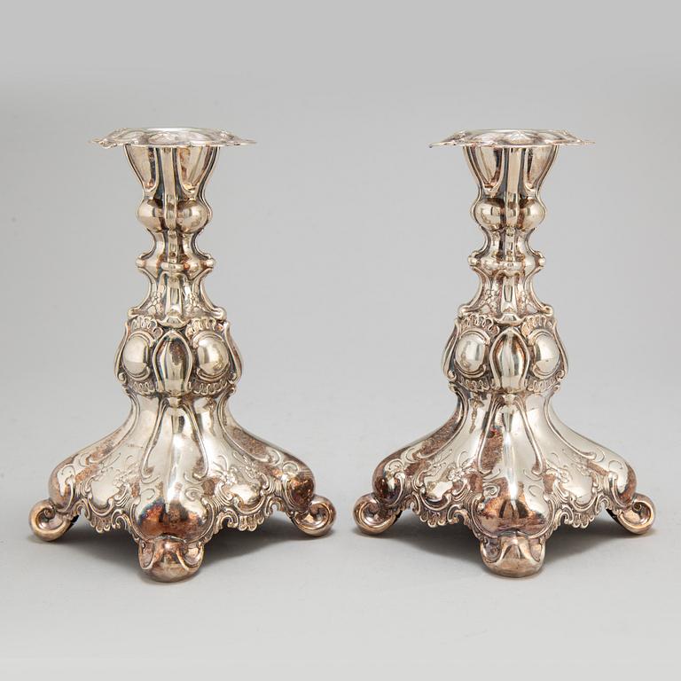 A pair of silver candlesticks from GAB, Stockholm, 1949.