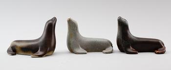 FIGURER, 5 delar, stengods, Gunnar Nylund, Rörstrand.