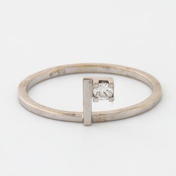 A brilliant cut diamond ring with Swedish import marks.