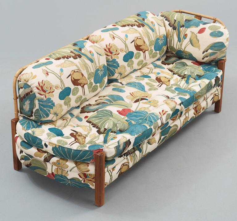 A Josef Frank mahogany and rattan daybed, Svenskt Tenn, model 2145.