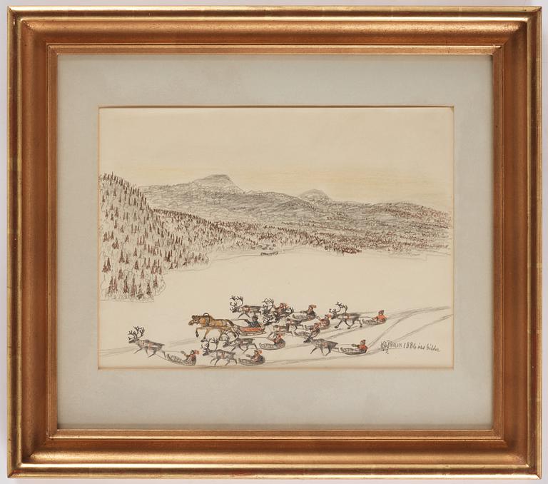 Nils Nilsson Skum, Renar, häst och akkjor.