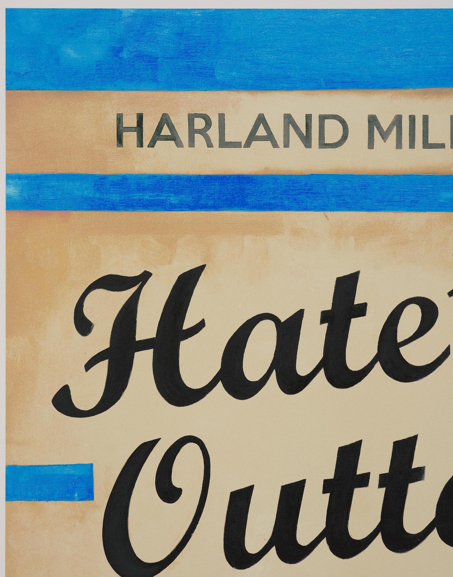 Harland Miller, "Hate's Outta Date (Blue)".