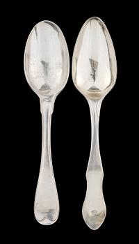 309. SKEDAR, 2 st, silver, Fredrik Petersson Ström (v.Stockholm) 1794 och Lorenz Georg Weis, Norrköping 1806.