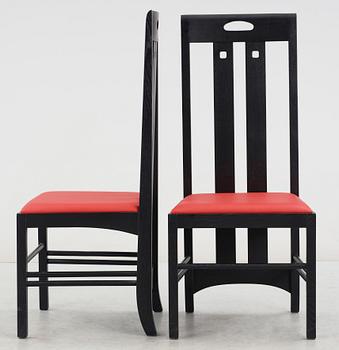 STOLAR, ett par, efter Charles Rennie Mackintosh, modell "ingram low"  1900/2000-tal.
