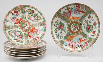 SAMLING KANTONPORSLIN, 13 delar, Kina, 1800-tal.
