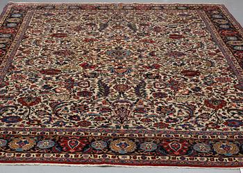 A CARPET, semi-antique Qum, ca 360 x 259.