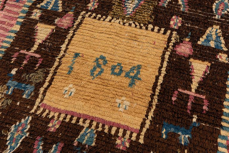 Täcke, dubbelrya, Sverige/Finland, daterad 1804.